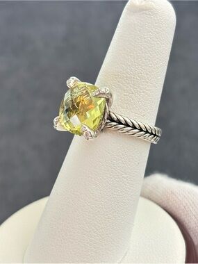 David Yurman 11mm Chatêlaine Ring with Lemon Citrine & Diamonds 6